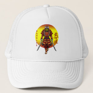 Cool Retro Armored Samurai mit 2 Katanas Truckerkappe