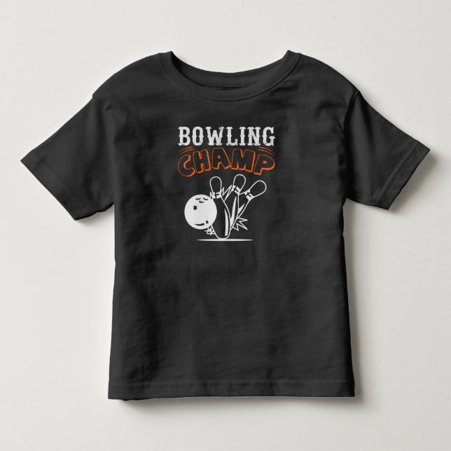 Cool Retro Bowling Champ Sport Kleinkind Kleinkind T-shirt (Vorderseite)