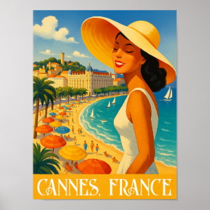 Cool Retro Cannes Côte d'Azur Poster