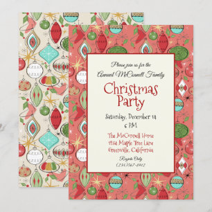 Cool Retro Fête de Noël Invitations