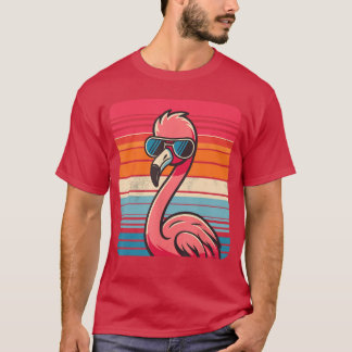 Cool Retro Flamingo in Sonnenbrille 70er 80er 90s  T-Shirt