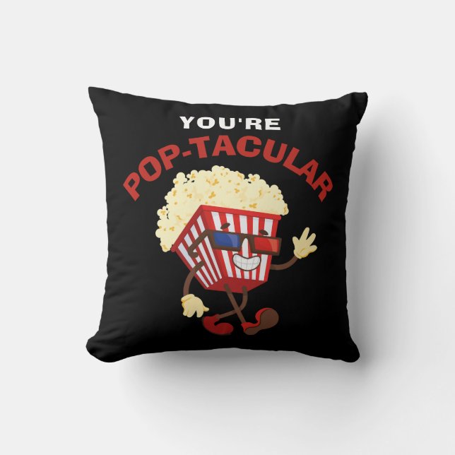 Cool Retro Funny Popcorn Spaß Filmgeschenk Kissen (Vorderseite)
