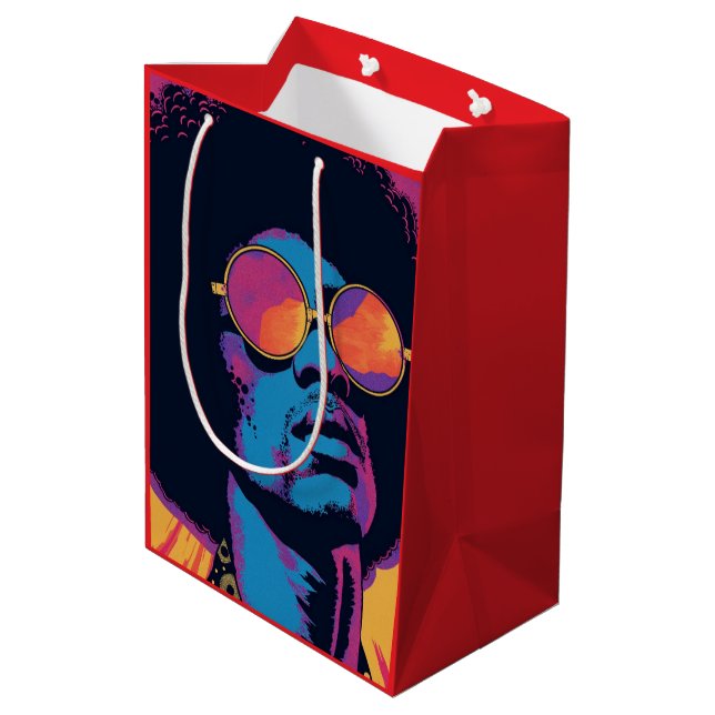 Cool/Retro-Geschenktasche Mittlere Geschenktüte (Rückseite Schrägansicht)