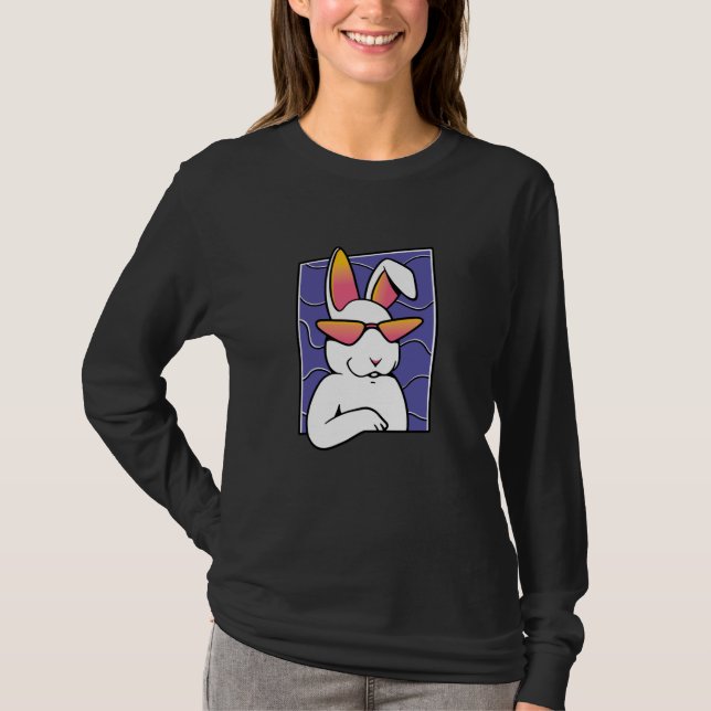 Cool Retro-Kaninchen T-Shirt (Vorderseite)