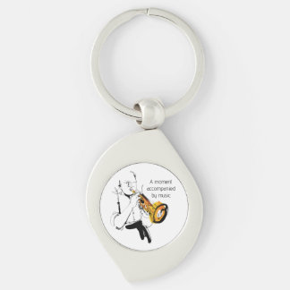 Cool Retro Man Playing Trumpet - Jazz Music Art Schlüsselanhänger