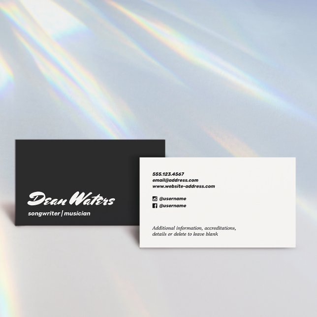 Cool Retro Modern Musician Songwriter Business Car Visitenkarte (Von Creator hochgeladen)