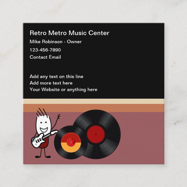 Cool Retro Music Vinyl Cartes de visite (Devant)