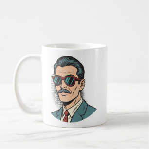 Cool Retro Mustache Man Mug