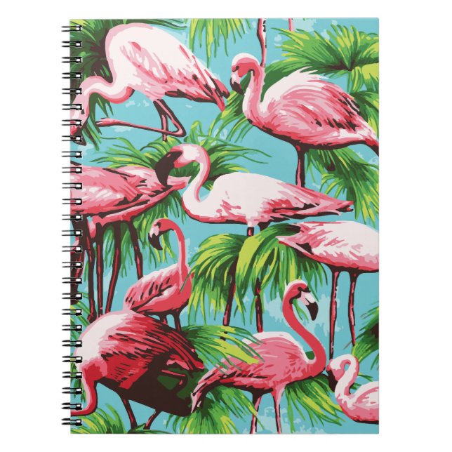 Cool Retro Pink Flamingos-Notebook Notizblock (Vorderseite)