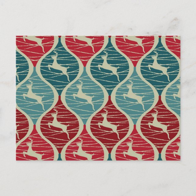 Cool Retro Red and Blue Weihnachtsmann Weihnachten (Vorderseite)