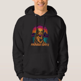 Cool Retro Sonnenbrille Finnischer Spitz Hund Hoodie