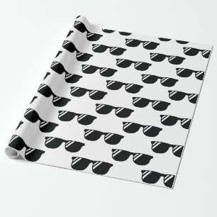 Cool Retro-Sonnenbrille Grad Party Schwarz-weiß Geschenkpapier