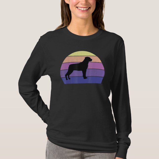 Cool Retro Sunset Rottweilers Großes Rottweiler Ei T-Shirt (Vorderseite)