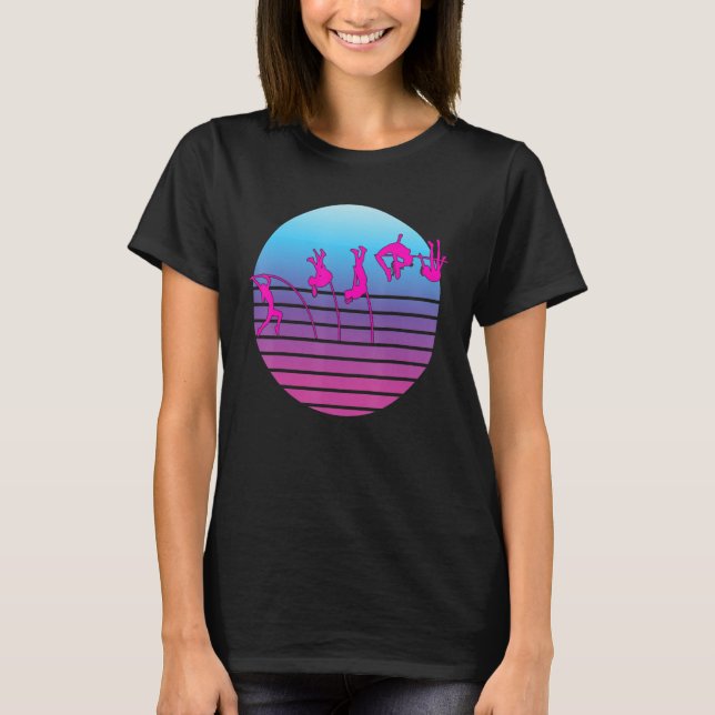 Cool Retro Vault Athlete Vaulter Pole Jumper T-Shirt (Vorderseite)