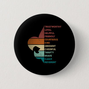 Cool Retro Vintage Stil Pfadfinder Gesetz  Button