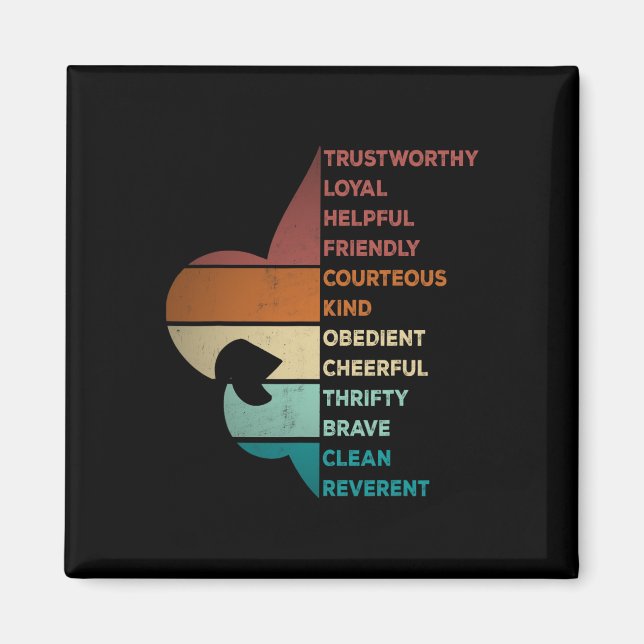 Cool Retro Vintage Style Scouting Law  Magnet (Vorne)