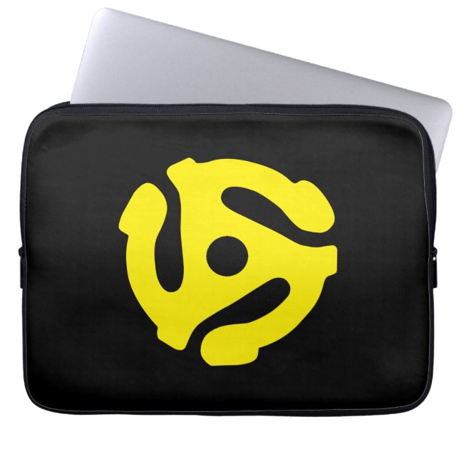 COOL Retro Vintage Yellow 45 spacer Graphic Laptopschutzhülle (Vorderseite)