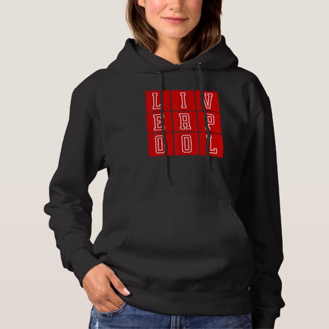 Cool Retro Vintager Blick Liverpool Hoodie (Vorderseite)