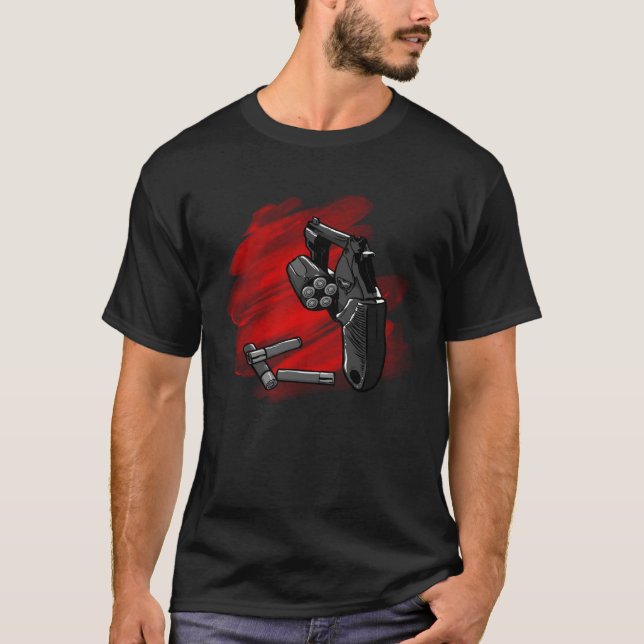 Cool Revolver with Ammunition T-Shirt (Vorderseite)