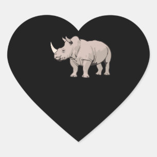 Cool Rhino Niedlich Chubby Rhino Herz-Aufkleber