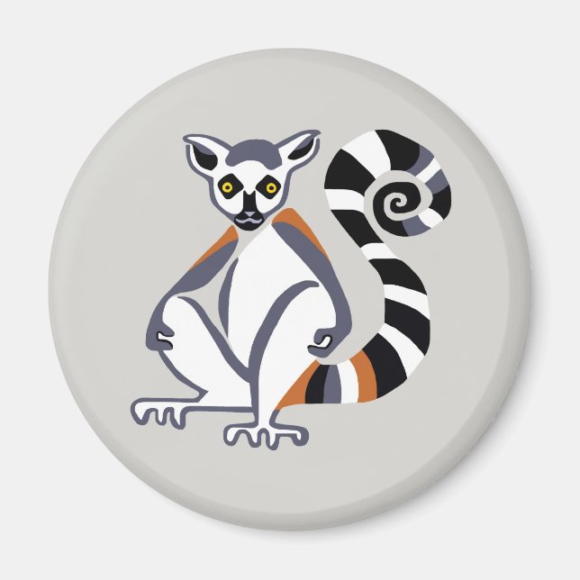 Cool Ring-tails LEMUR - Primat - Madagaskar Magnet (Vorne)