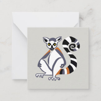 Cool Ringschwanze LEMUR - gefährdetes Tier - Prima Mitteilungskarte
