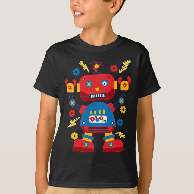 Cool Robotics Engineer Roboter Kids T-Shirt (Vorderseite)