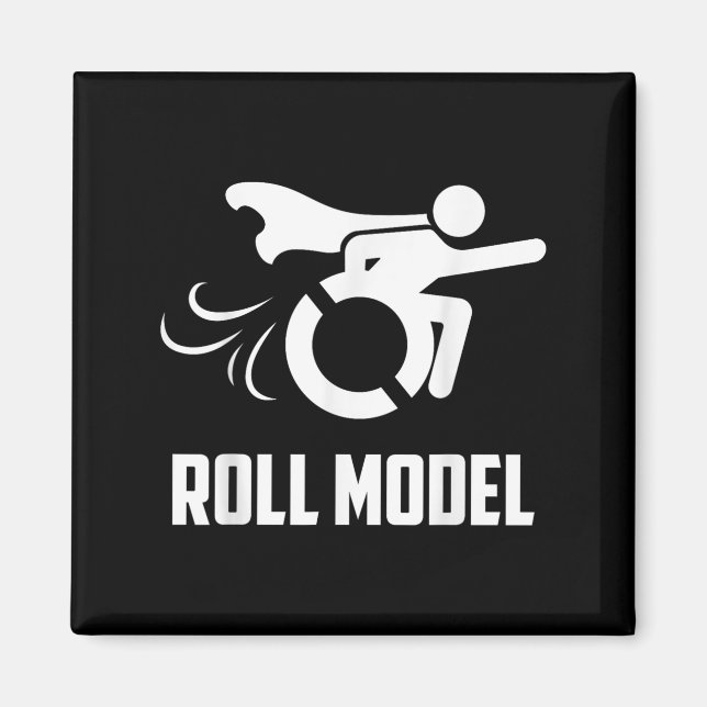 Cool Roll Model _ Funny Handicapped Person Wheelch Magnet (Vorne)