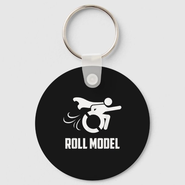 Cool Roll Model _ Funny Handicapped Person Wheelch Schlüsselanhänger (Vorderseite)