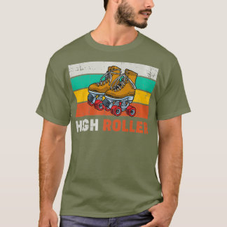 Cool Roller Disco Retro Party 70er und 80er Hoch T-Shirt