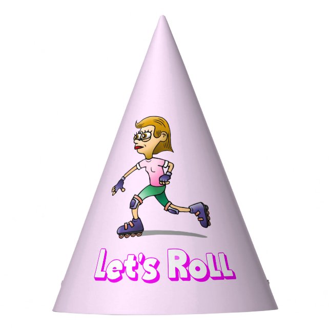 Cool Roller Skaten Girl Partyhütchen (Vorderseite)