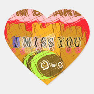 Cool Romantischer Witz I Miss You Ich bin gelangwe Herz-Aufkleber