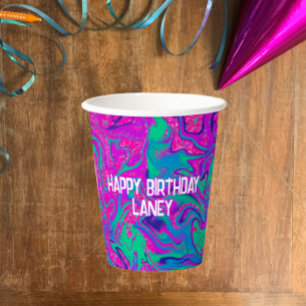 Cool rosa Aquamariner Glitzer Girl Birthday Slime  Pappbecher