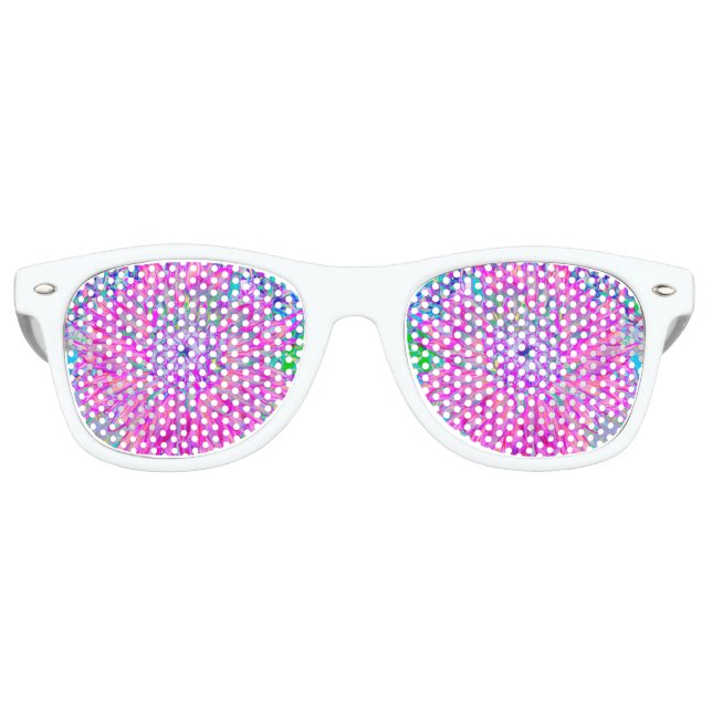 Cool rosa Blau und Lila Künstlerische Dahlia Blüte Partybrille (Vorderseite)