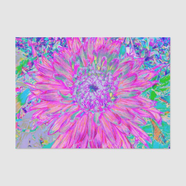 Cool rosa Blau und Lila Künstlerische Dahlia Blüte Seidenpapier (Vorderseite)