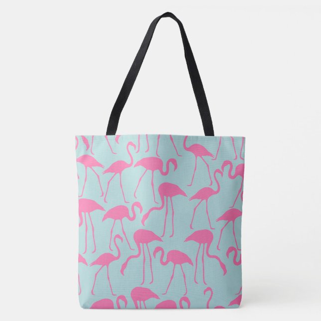 Cool rosa Flamingo-Muster Tasche (Vorderseite)