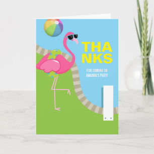 Cool rosa Flamingo Sommer Pool Geburtstagsparty Dankeskarte