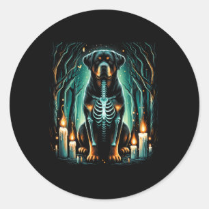 Cool Rottweiler Hund Skeleton Halloween Hund Mama Runder Aufkleber