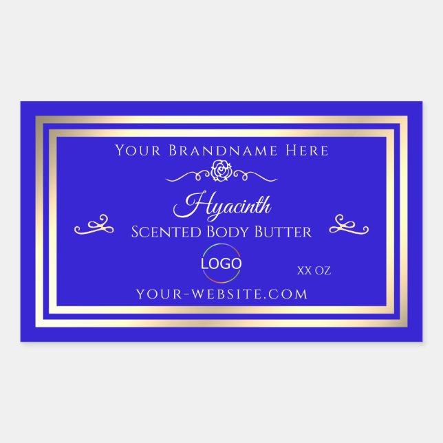 Cool Royal Blue Produit Étiquette Gold Frame avec  (Devant)