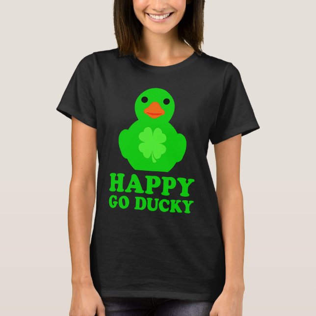 Cool Rubber Duck Lover Lucky Go Ducky Funny St Pat T-Shirt (Vorderseite)