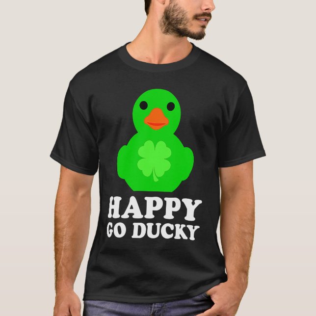 Cool Rubber Duck Lover Lucky Go Ducky Funny St Pat T-Shirt (Vorderseite)