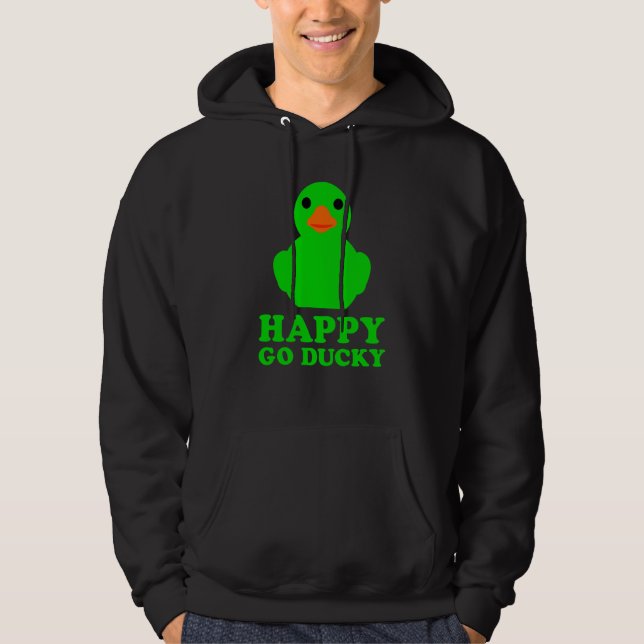 Cool Rubber Duck Lucky Ducky Quack Cute Animal Gra Hoodie (Vorderseite)