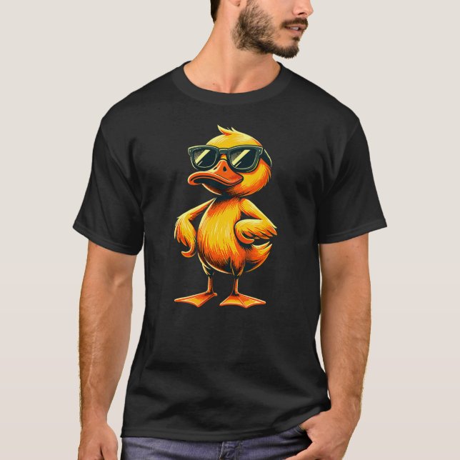 cool Rubber Duck with Sunglasses T-Shirt (Vorderseite)