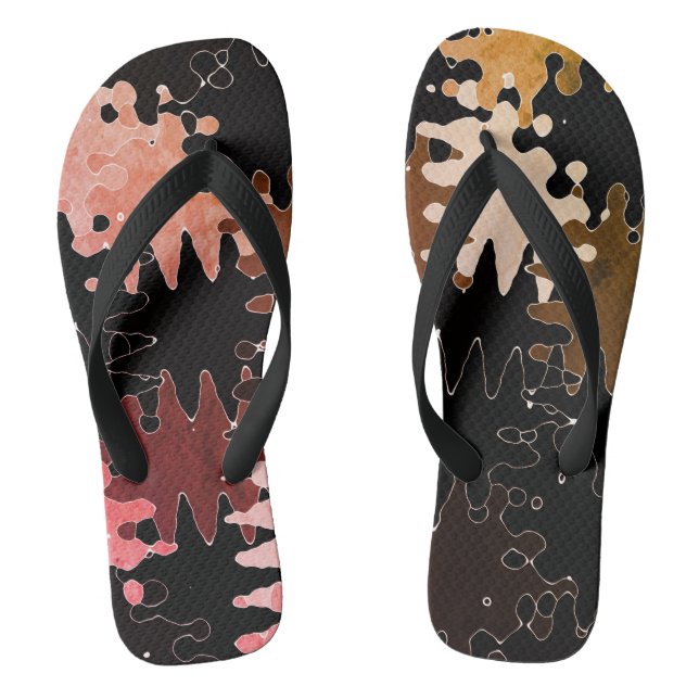 COOL Rustikale Abstrakte Formen Flip Flops (Fußbett)