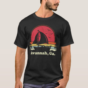 Cool Sailboat Vintag Boat Sailor Georgia Savannah T-Shirt