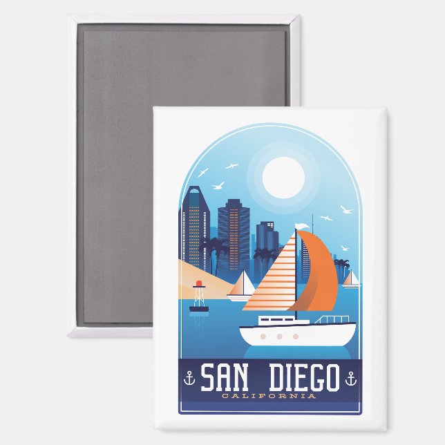 Cool San Diego Magnet (Vorderseite/Rückseite)