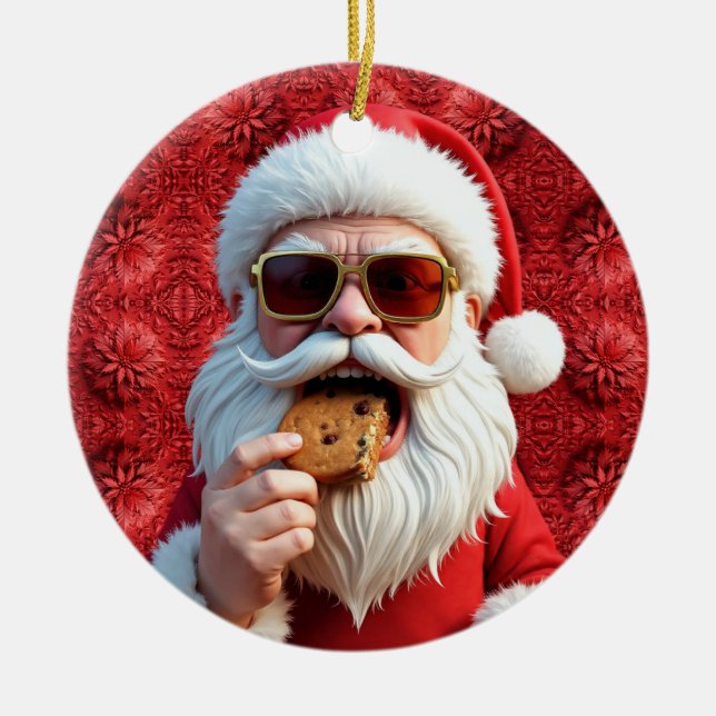 Cool Santa Claus Keramik Ornament (Vorne)