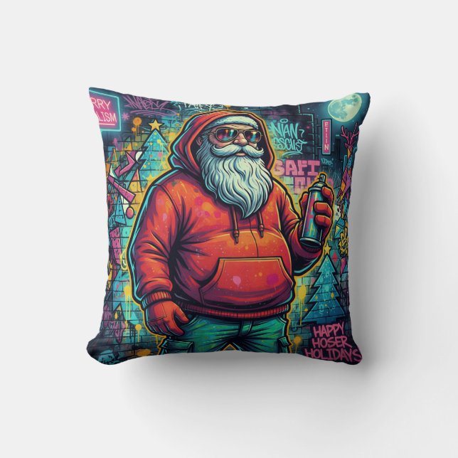 Cool Santa Graffiti – Urban Christmas Style Kissen (Vorderseite)