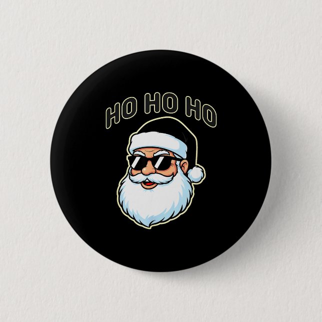 Cool Santa In Black Hat Sungles Graphic 2  Button (Vorderseite)