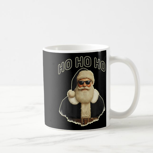 Cool Santa In Black Hat Sungles Graphic  Kaffeetasse (Rechts)